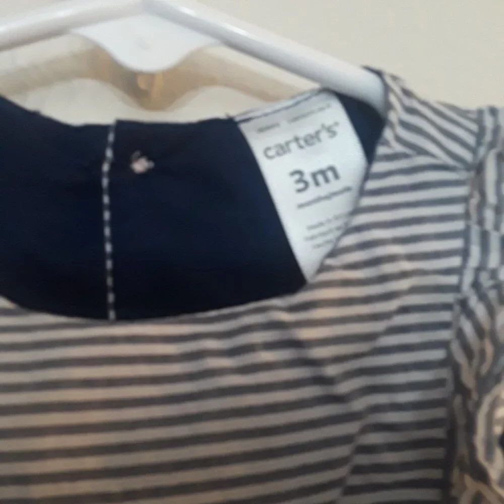 Carter's Navy and White Striped Casual Dress